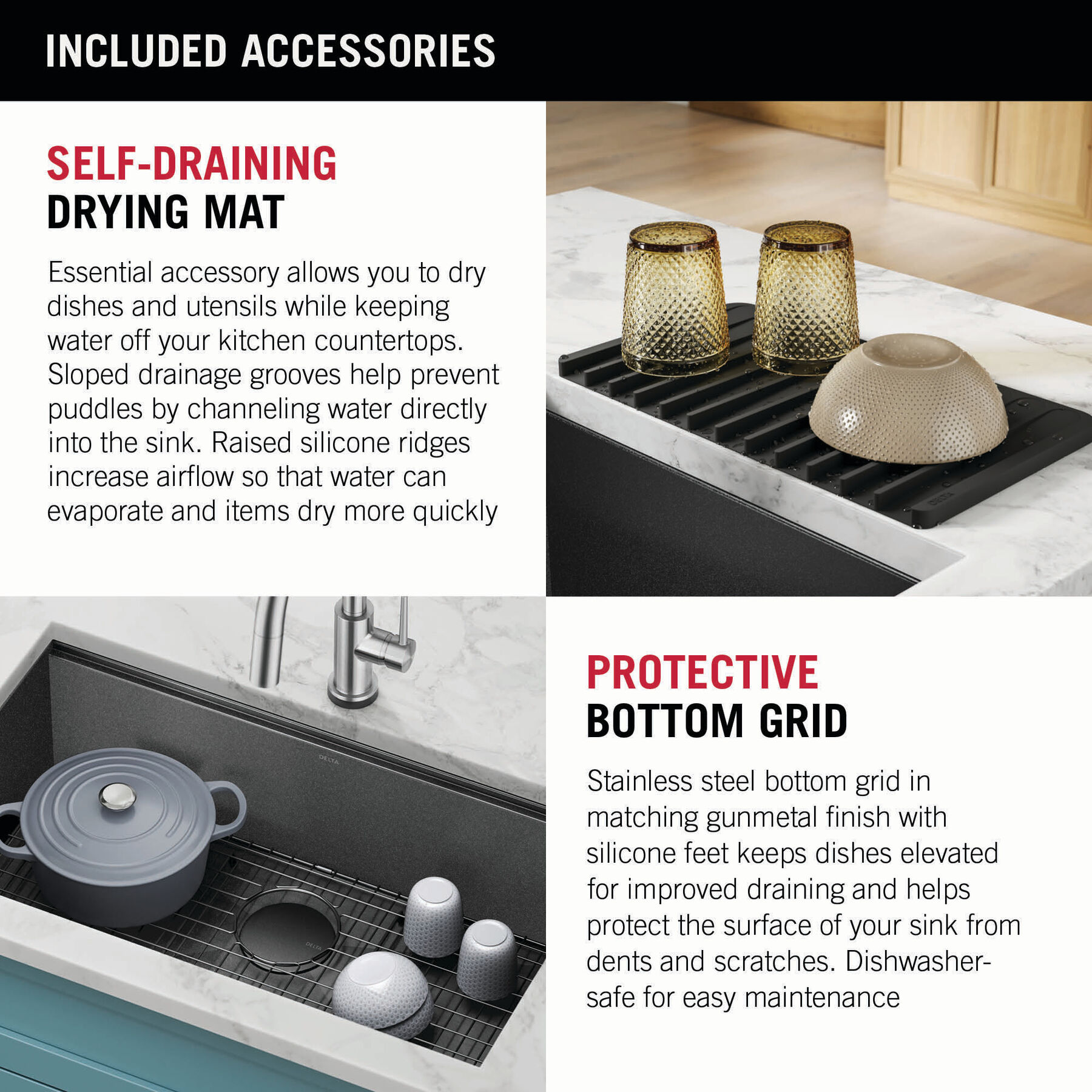 30” Undermount 16 Gauge Workstation Kitchen Sink Single Bowl with WorkFlow™ Ledge and Accessories, image 2